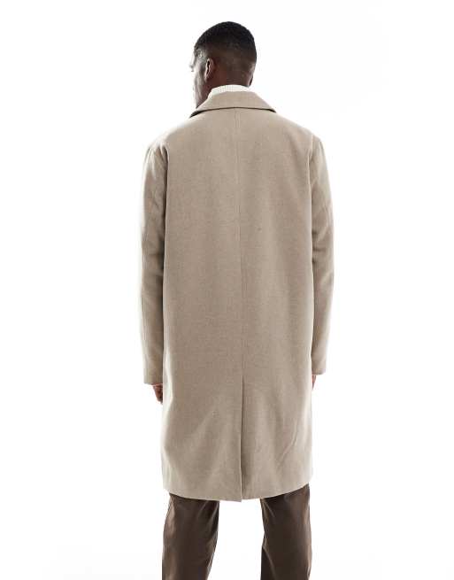 Abrigo largo gris de tejido efecto lana de Jack & Jones, 3 de 5
