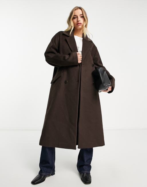 Manteau marron long sale