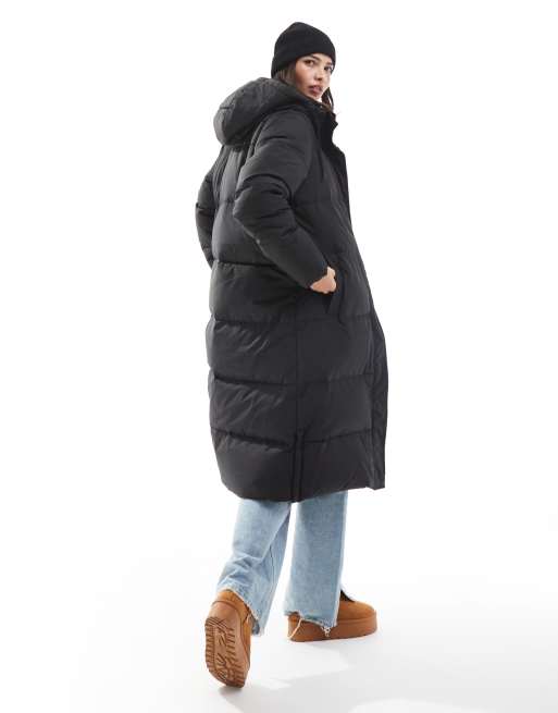 Abrigo largo negro acolchado de ONLY ASOS