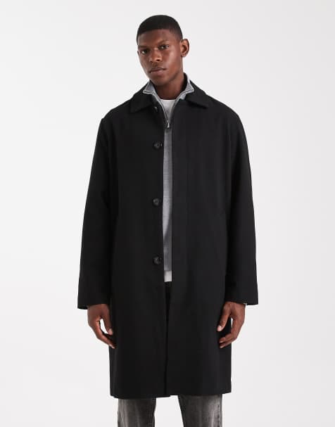 Abrigo largo negro de efecto lana de Jack & Jones - view 1