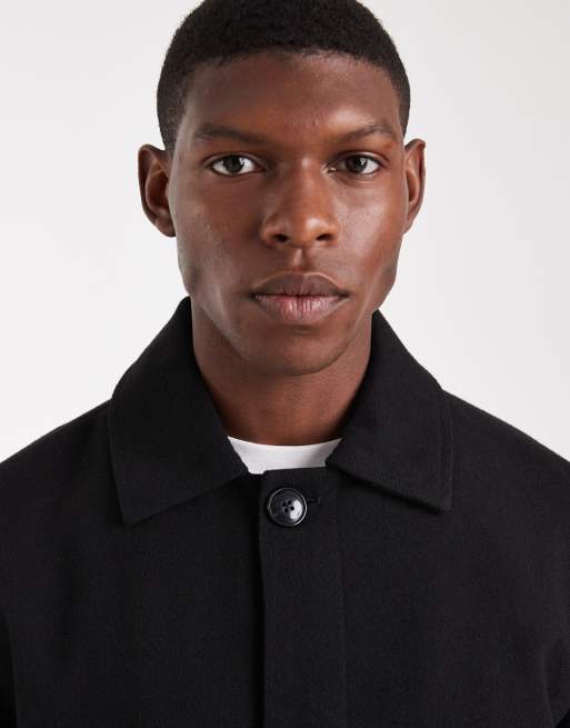 Abrigo largo negro de efecto lana de Jack & Jones, 5 de 5