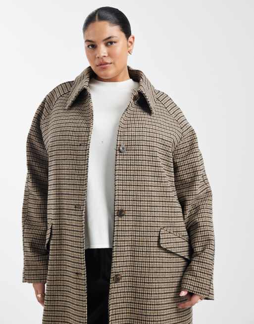 Abrigo midi a cuadros clásicos con diseño acolchado y forro de ASOS DESIGN Curve, 2 de 4