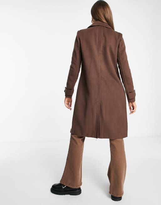 Abrigo midi marrón chocolate de vestir de Forever New, 4 de 4