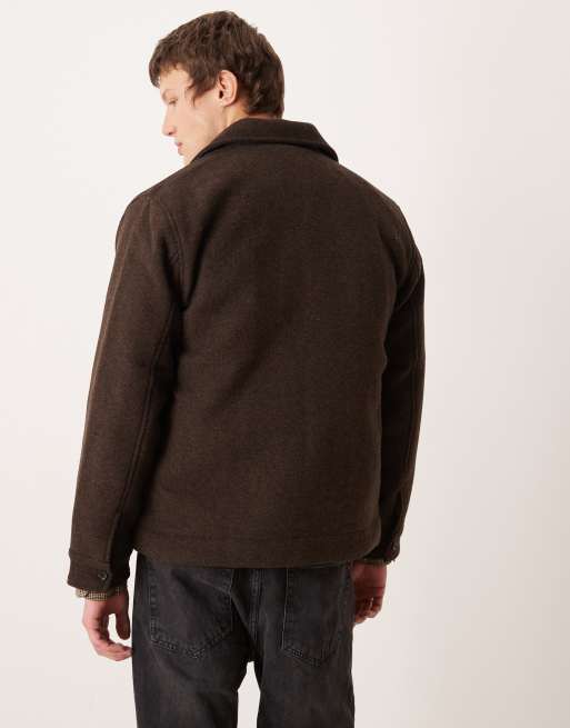 Abrigo midi marrón de mezcla de lana de Abercrombie & Fitch, 3 de 5