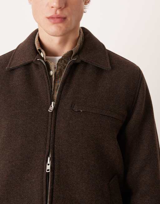 Abrigo midi marrón de mezcla de lana de Abercrombie & Fitch, 5 de 5