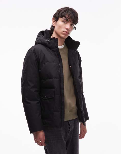Abrigo negro acolchado utilitario con capucha de Tommy Hilfiger - view 1