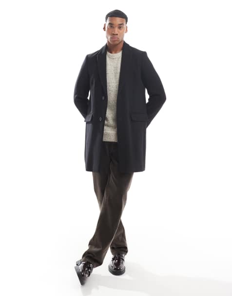 Abrigo negro de corte slim de River Island - view 1