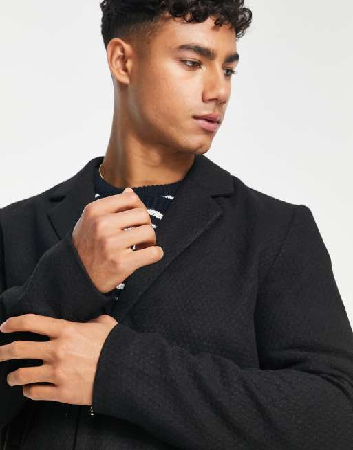 Abrigo negro de lana sintética de Jack & Jones Originals , 4 de 4