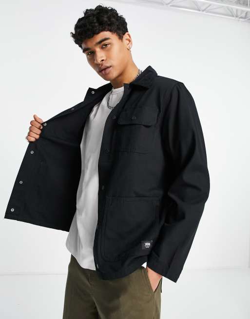 vans black drill chore coat