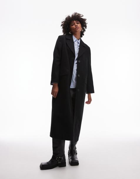 Abrigo negro extragrande de lana de Selected Femme - view 1