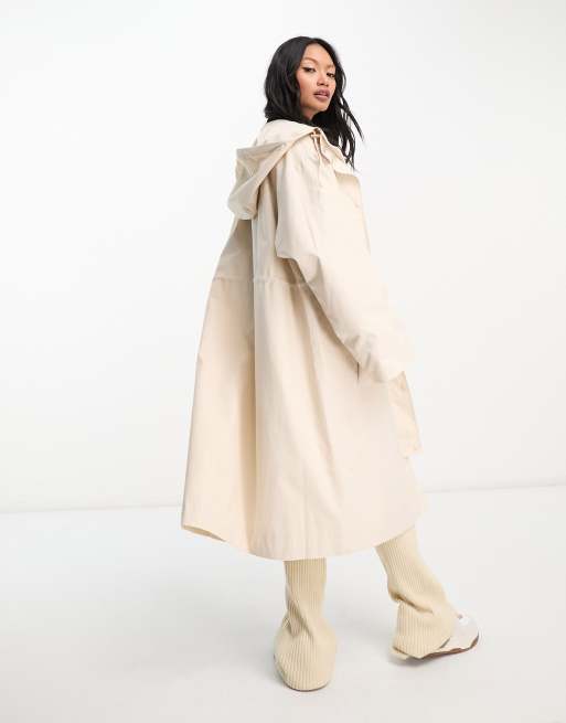 Abrigo tipo parka color crema con cord n ajustable de ASOS EDITION