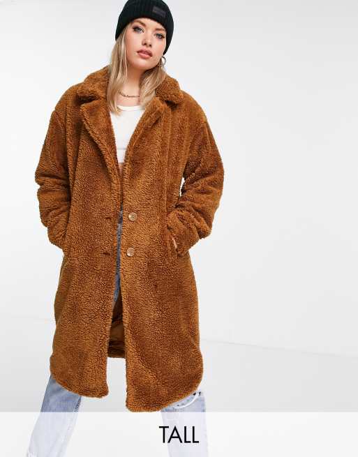 Abrigo tostado extragrande de borreguito Bear de Threadbare Tall