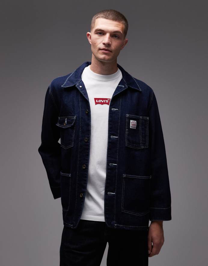 Levi's Abrigo vaquero unisex con lavado oscuro Berkley de la colección cápsula Workwear de