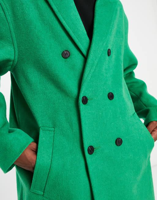 Abrigo verde extragrande de mezcla de lana de ASOS DESIGN, 3 de 4