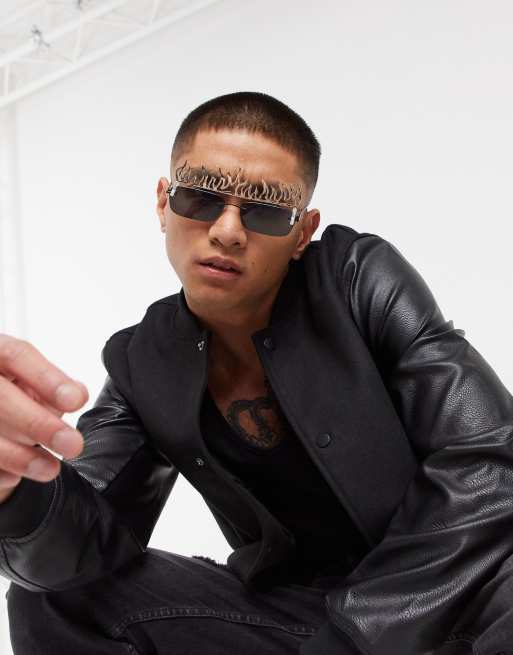Accesorio plateado para gafas con diseño de llamas de ASOS DESIGN