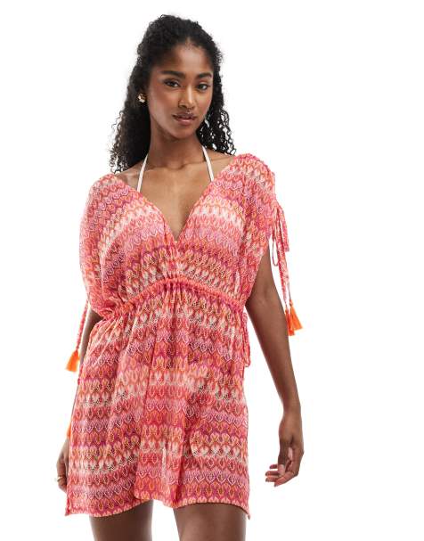 Accesorize – Mini-Strandkleid aus Häkelware in Rosa - view 1