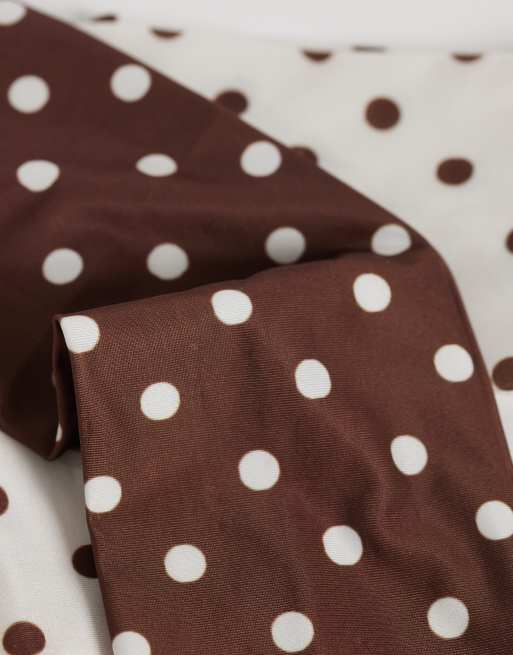 Accessorize 2 pack polka dot hair bands in cream & choc, 2 of 3