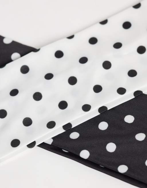 Accessorize 2-pack polka dot headbands in monochrome, 2 of 3