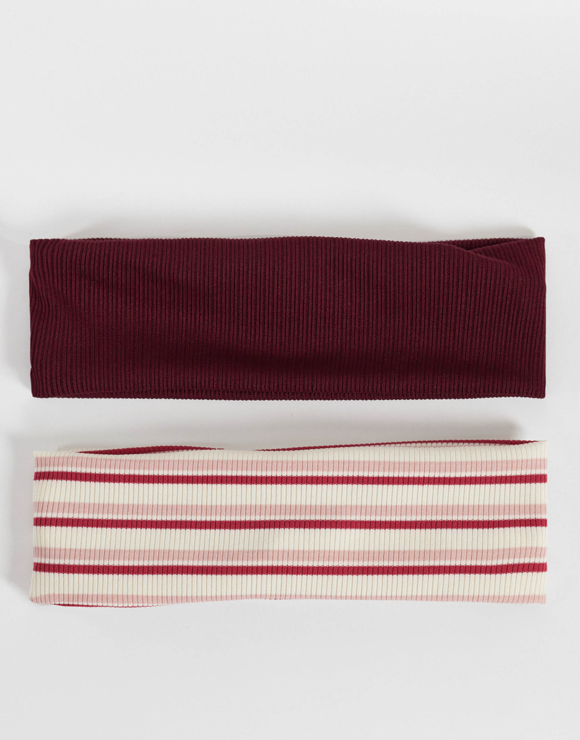 accessorize 2 pack striped headbands in burgundy