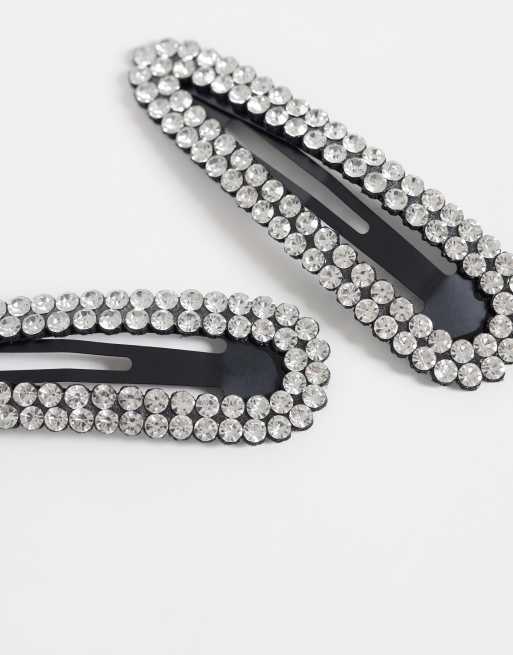 Accessorize 2 pack super sparkle hair clips in crystal, 3 of 3