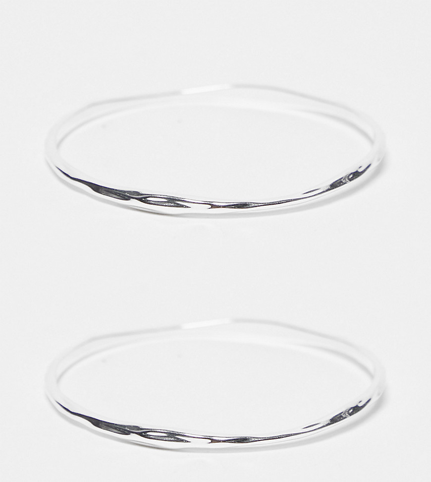 Accessorize 2 pack thin bangles in sterling silver