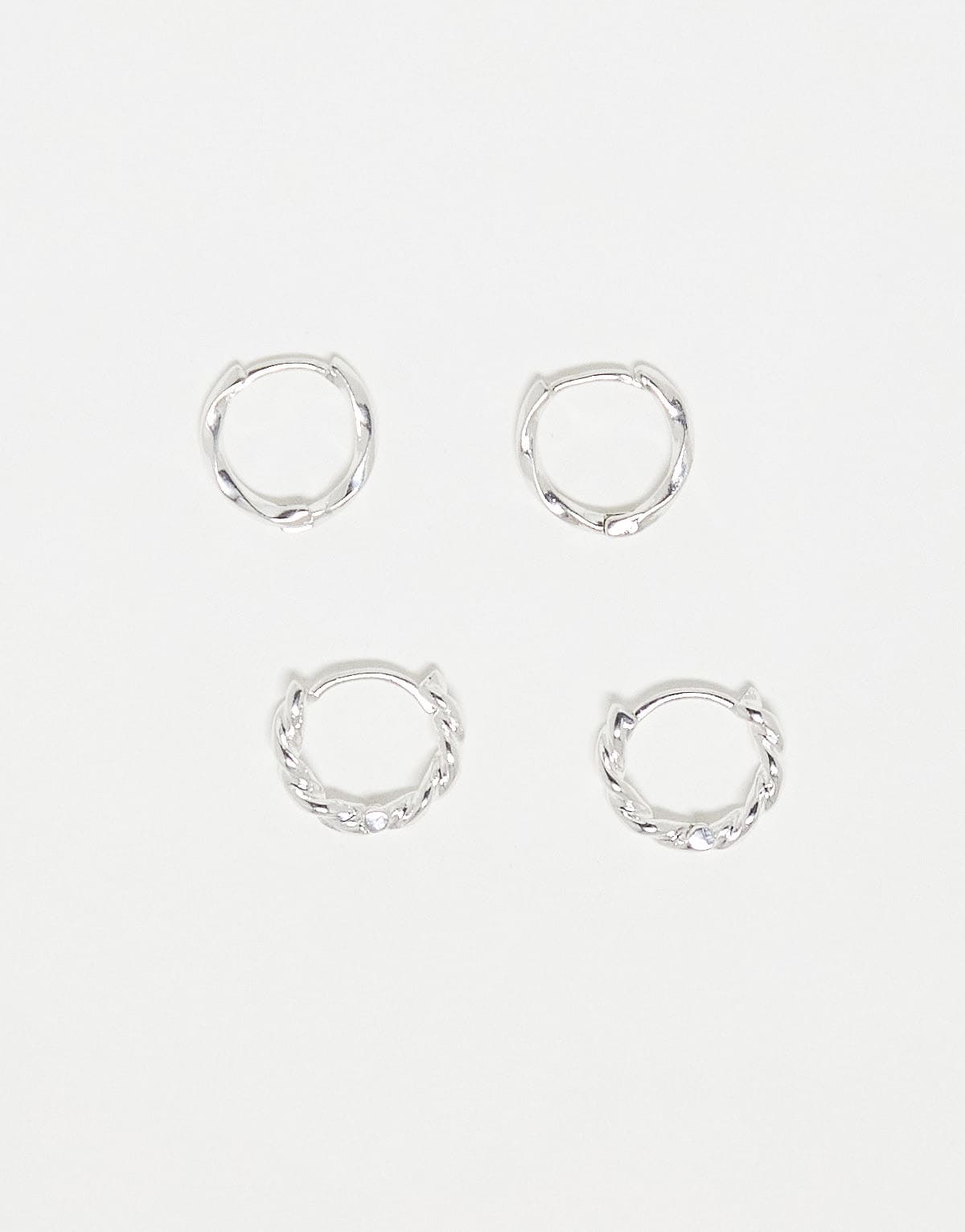 Accessorize 2 pack twist hoop earrings in in plated stainless steel