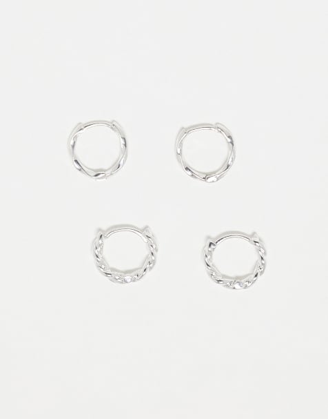 Accessorize –2er-Pack gedrehte Creolen aus plattiertem Edelstahl - view 1
