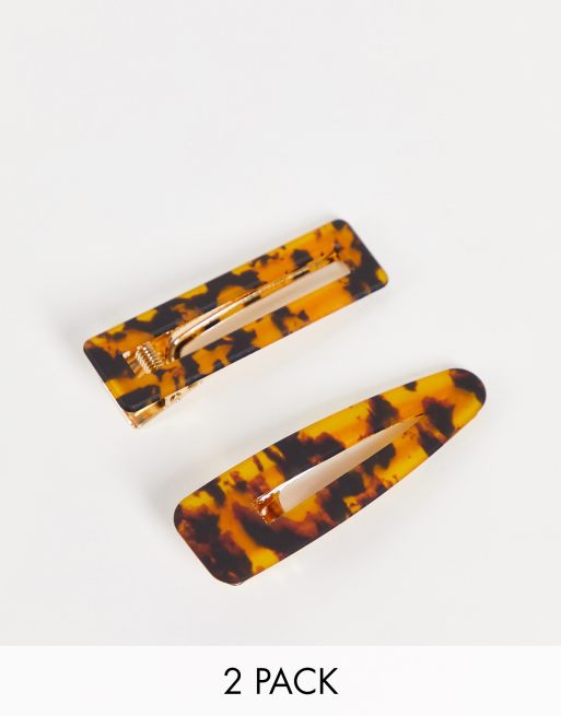 Accessorize – 2er-Pack Haarspangen in Schildpattoptik