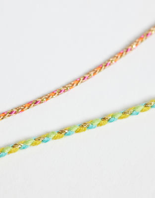 Accessorize 3 Pack Cord Charm Necklaces-multi In Multi