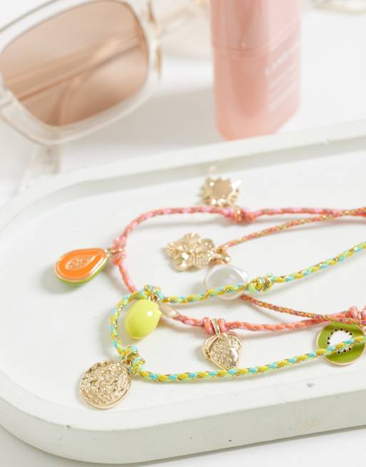 Accessorize 3 pack cord charm necklaces, 3 of 3