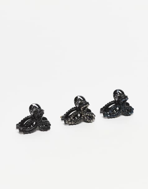 Accessorize 3 pack gem mini bow hair claw clips in multi - view 1
