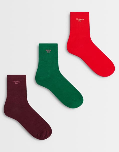 Accessorize 3 pack slogan sock gift box in multi colours - view 1