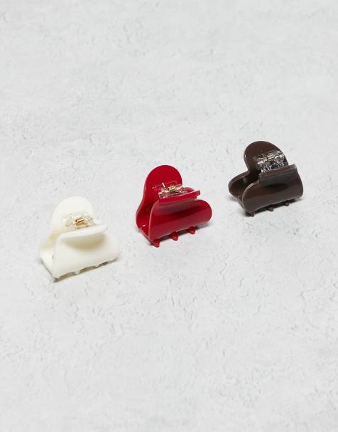Accessorize 3 pack small heart hair clawclip in multi - view 1