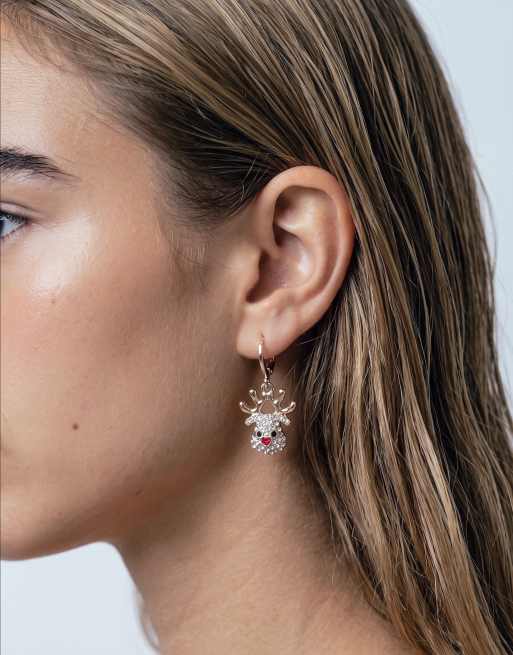 Accessorize 3 pack sparkle huggie earrings in gold, 5 of 5