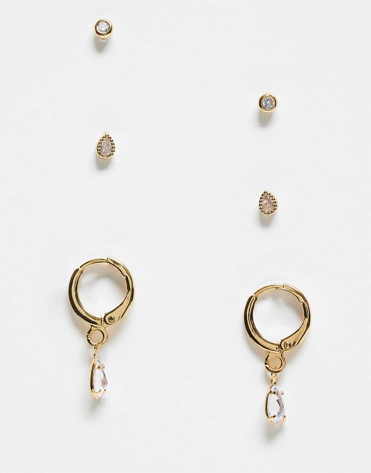 Accessorize 3 pack stone earrings in gold