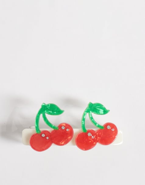 Accessorize – 3D-Kirsch-Haarspange in Cremeweiß - view 1