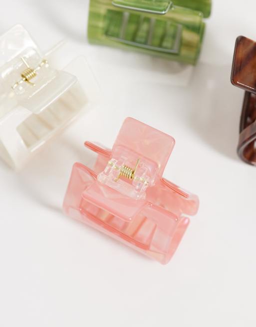 Accessorize 4 pack ancient square claw clip in pastels, 3 of 3