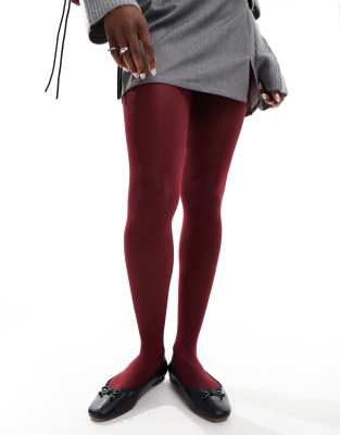 Accessorize Accessorize 40 denier tights in burgandy-Red