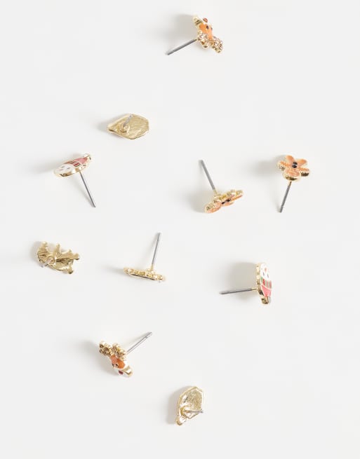 Accessorize 5 pack christmas friends studs in multi, 4 of 5
