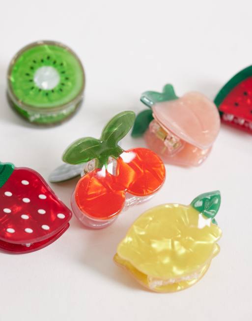 Accessorize 6 pack mini fruit hair claw clips in multi, 3 of 3