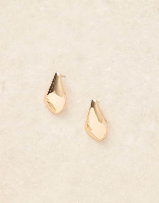 Accessorize abstract teardrop earrings in gold | ASOS