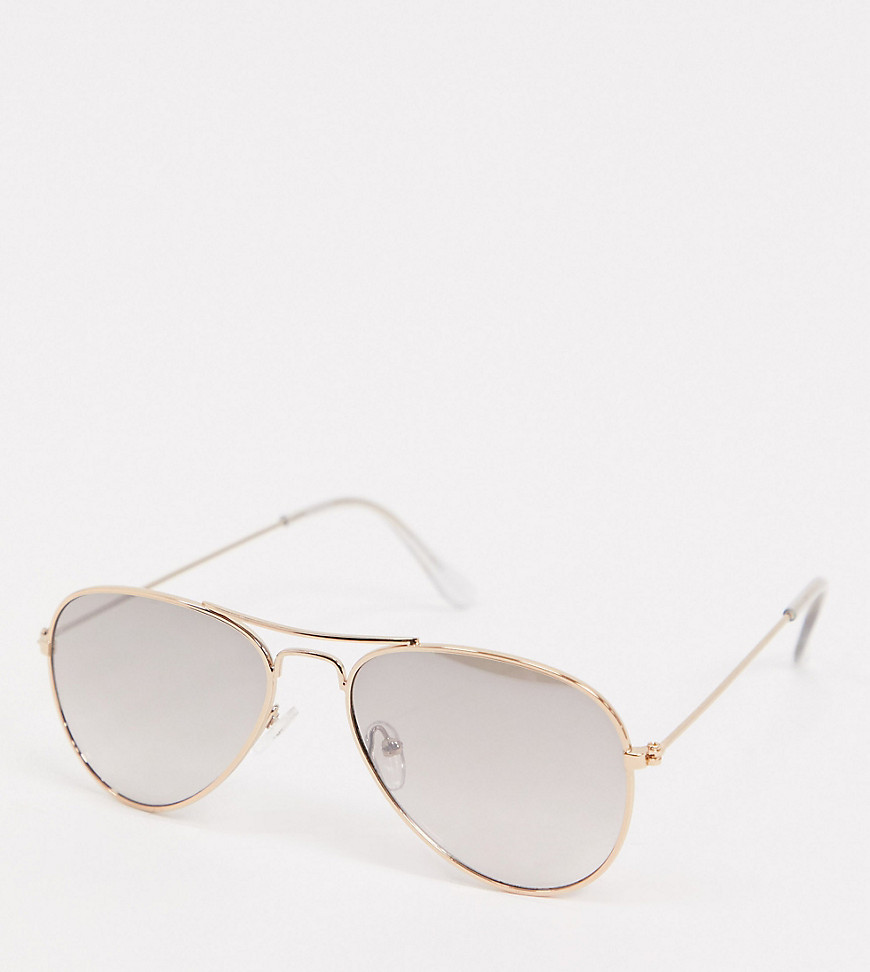 Accessorize Alice aviator sunglasses with mirror gradient in gold