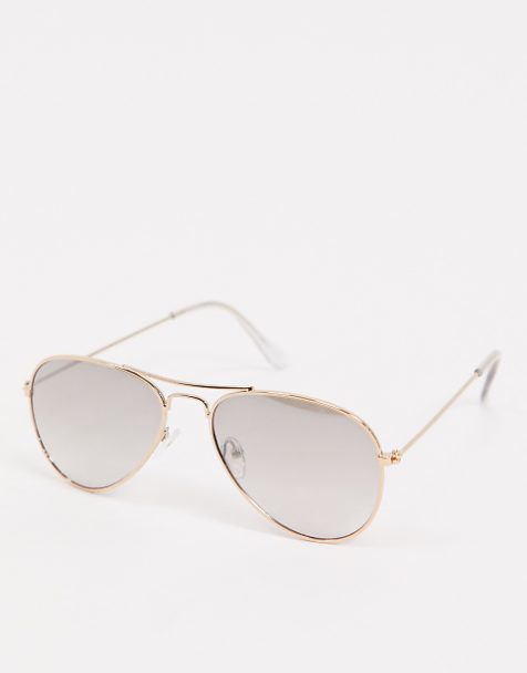 Lunettes de soleil aviateur à demi monture et verres miroir Lunettes de soleil aviateur à demi monture et verres miroir