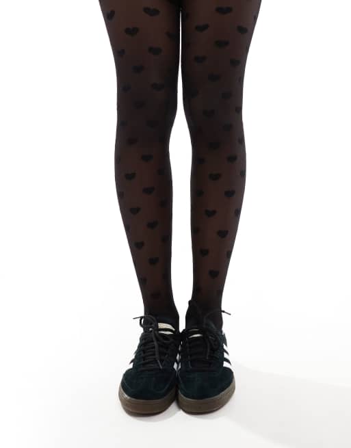Accessorize all over heart tights in black ASOS