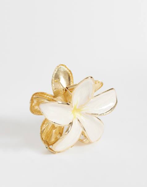 Accessorize aloha flower hair clip in cream - view 1