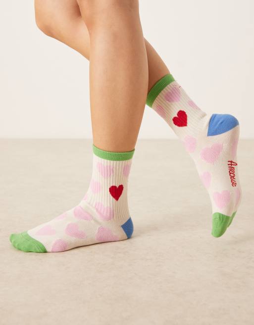 Accessorize - Amore - Calzini con cuori multicolore