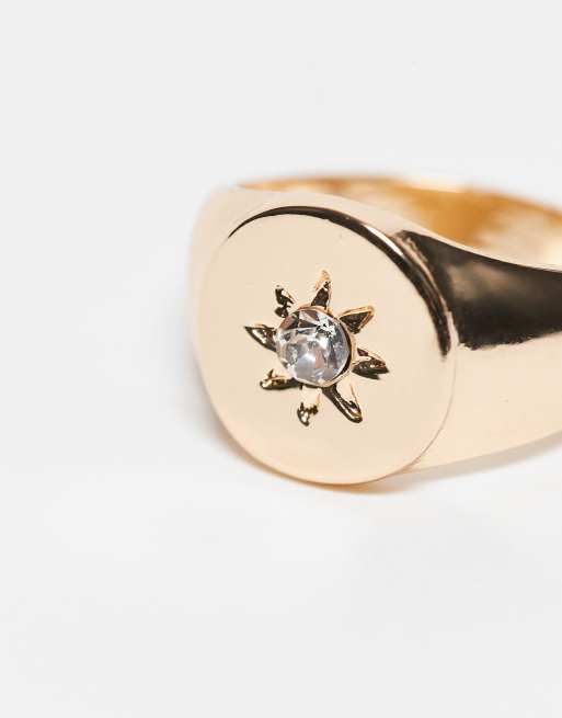 Accessorize - Anello dorato con sigillo celestiale, 2 di 3