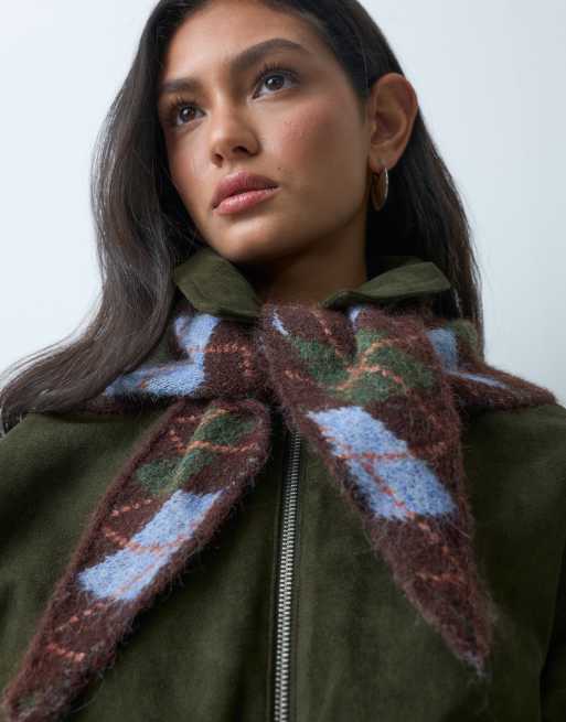 Accessorize argyle triangle scarf in dark multi, 3 of 4