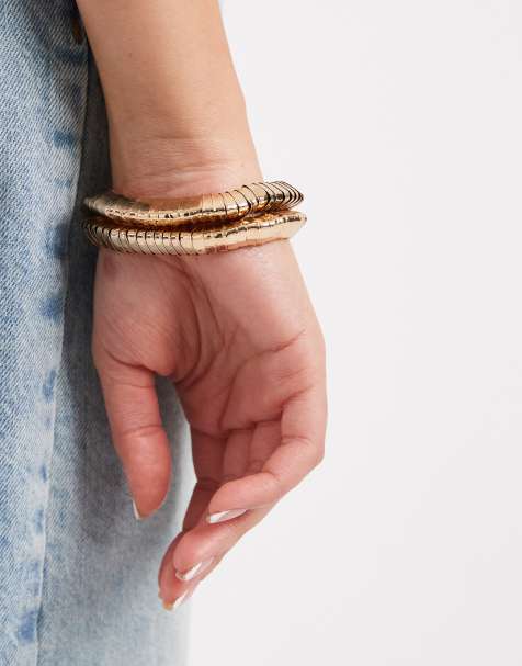 Accessorize – Armadillo – Elastisches Armband in Goldoptik - view 1