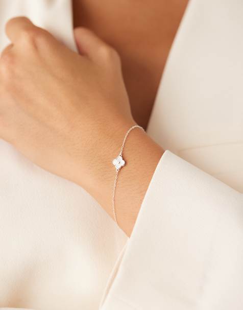 Accessorize - Armbånd med kløverformet vedhæng i sterlingsølv - view 1